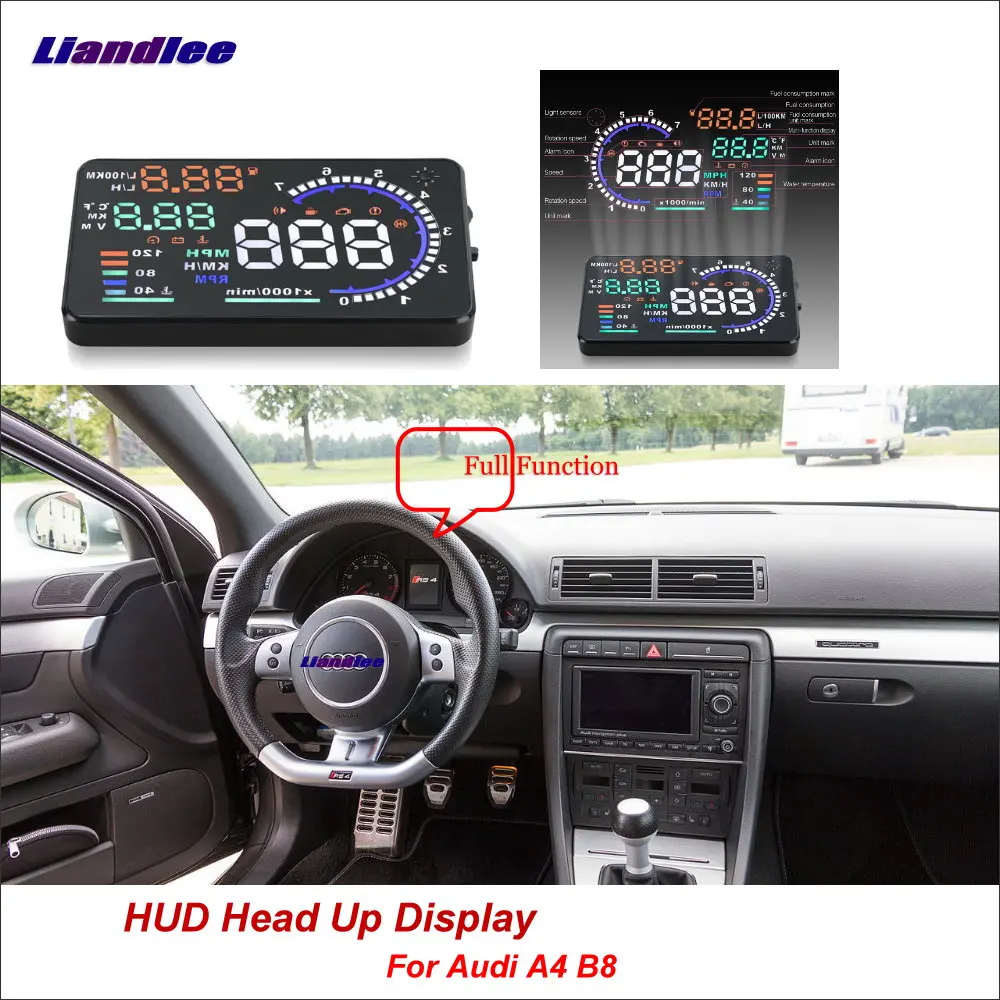 Liandlee полнофункциональный автомобильный HUD Дисплей для Audi A4 B8 2014 2018 безопасный
