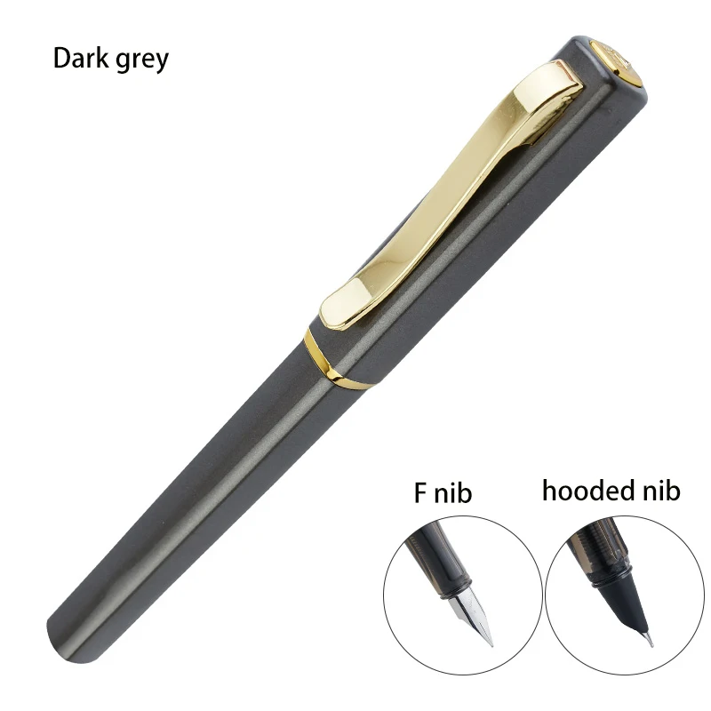 dark grey Хорошая авторучка Студенческая коррекция осанки чернильные ручки для практики рукописного ввода с капюшоном Перо 0,38 мм F Перо 0,5 мм на выбор - Цвет: dark grey