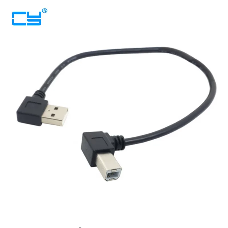 Кабель для принтера и сканера с левым углом USB 2 0 A папа на левый угловой B 90