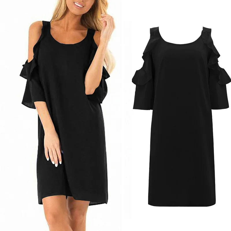 Женские вечерние летние с открытыми плечами модные офисные платье глубоким