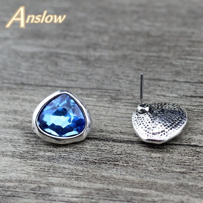 Anslow, модные ювелирные изделия, кристалл, сердце, серьги-гвоздики для женщин, женские свадебные Помолвочные серьги, дешево, опт, подарок LOW0137AE