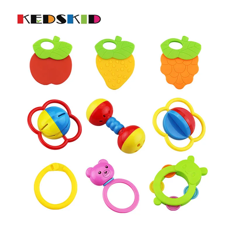 7 шт. Детские Новые Развивающие игрушки для детей 0 12 месяцев пластиковые ручные