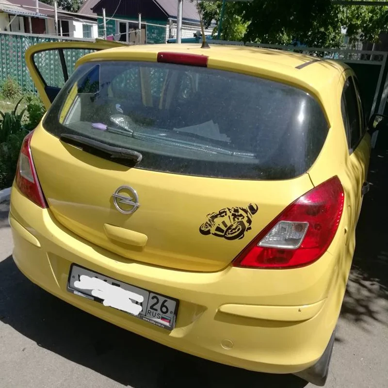 Tri Mishki HZX349# 15*20см biker on board байкер в машине виниловые наклейки на авто наклейка для