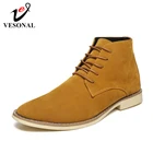 Мужские кожаные высокие кроссовки VESONAL на осень и зиму 2020, мужская обувь с мехом и плюшем, теплая Повседневная Классическая удобная мужская обувь