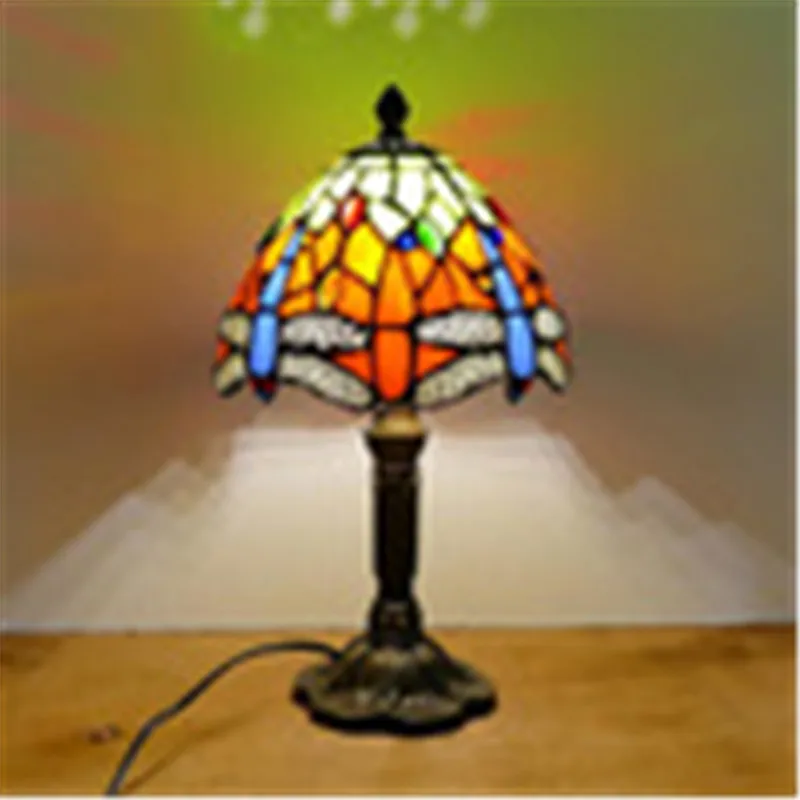Античная Настольная лампа прикроватный Спальня настольные лампы Тиффани E27