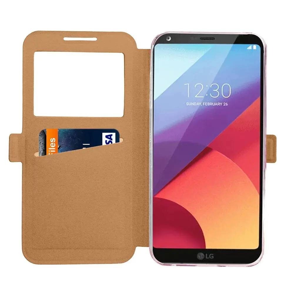 Для LG G6 Посмотреть Окно Кожа Флип Case Коке силиконовый чехол Soft Phone lg g6 g 6 Covers| |
