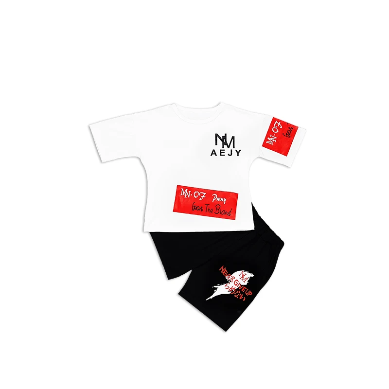 Summer New Children's Clothing Hip-hop Boy Short Sleeve Suit Performance Trends 2020 | Тематическая одежда и униформа