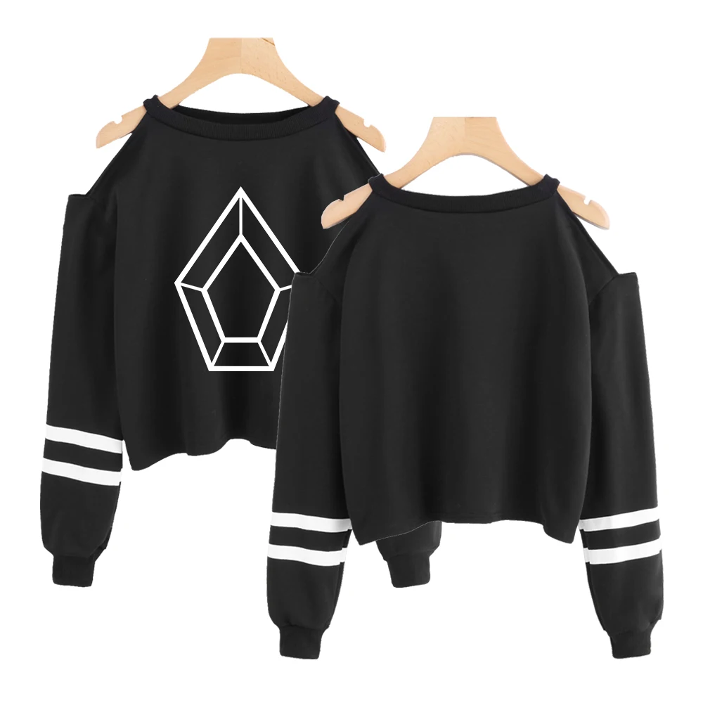 Stary kids kpop Толстовка короткий свитшот с открытыми плечами модные короткие сексуальные хип-хоп Пентагон kpop укороченные толстовки для женщин