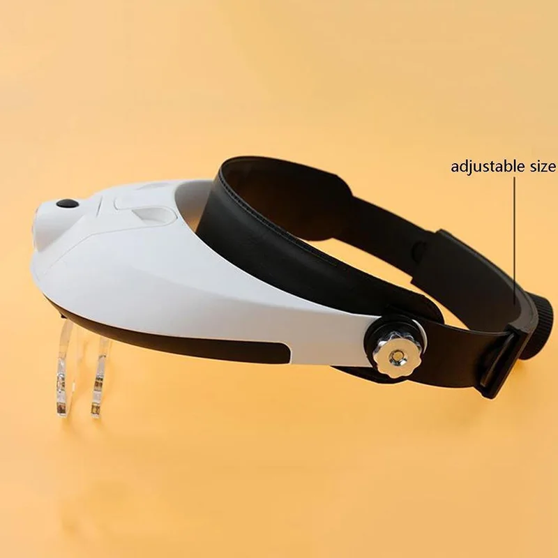 2LED головная осветительная Лупа очки лупа occhiali ingrandimento Карманный микроскоп mikroskop lente