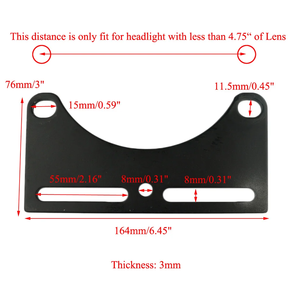 B Headlight Bracket Круглая фара мотоцикла двойной " кронштейн для объектива нижняя часть корпуса Черный Хром желтый прозрачный кафе гонщик - Цвет: B Headlight Bracket
