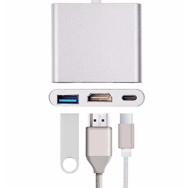 Адаптер HDMI Type C 1080P для мини док станции с поддержкой разрешения HD MacBook Xiaomi