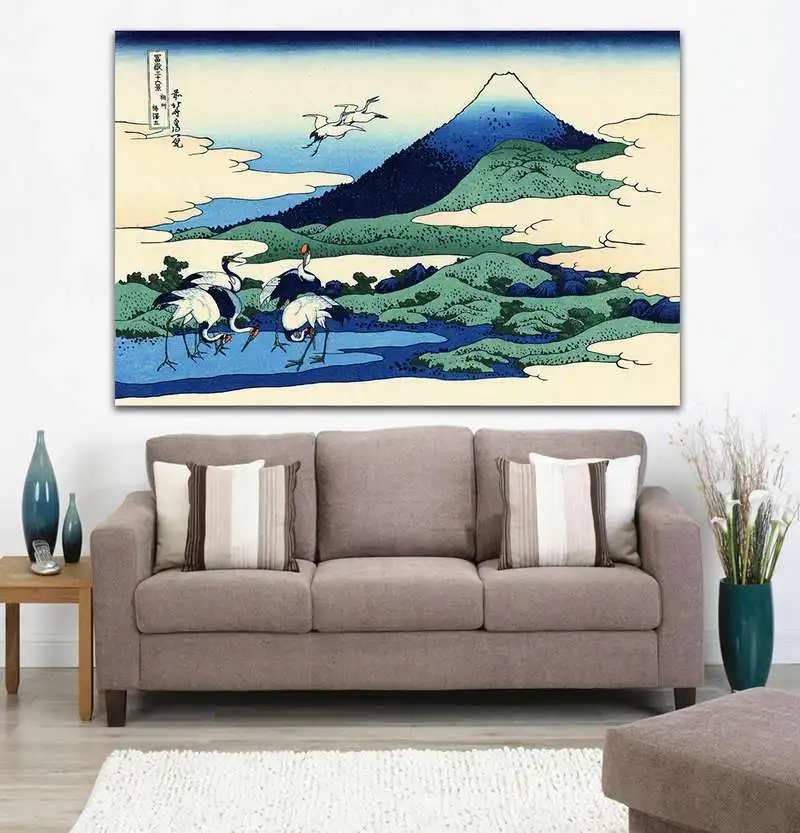 Фото Знаменитая японская Картина на холсте Fuji из тридцать шести видов мастер укиё э