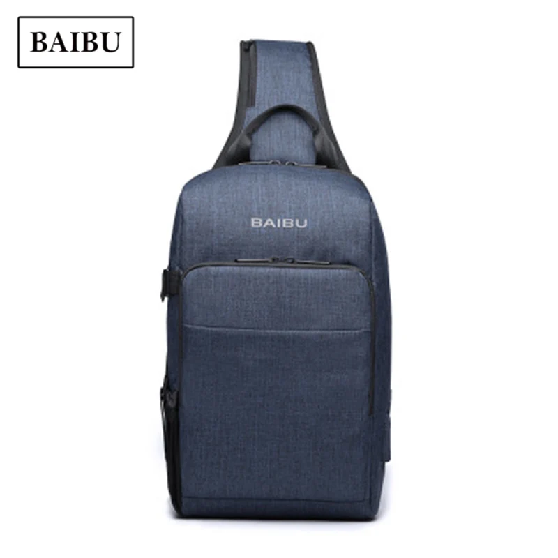 Baibu брендов Для мужчин груди мешок Повседневное Crossbody сумки для подростка зарядка