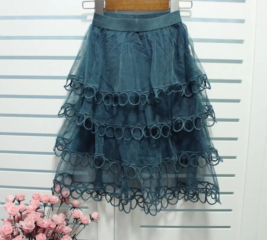 Новый оборками сетки Юбки для женщин Обувь девочек детские принцесса Дети Осень