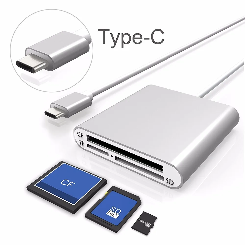 Кард ридер Leadzoe USB C 3 0 SD/Micro SD/TF/CF Compact Flash Smart Карта памяти адаптер Type OTG SD кард для ПК