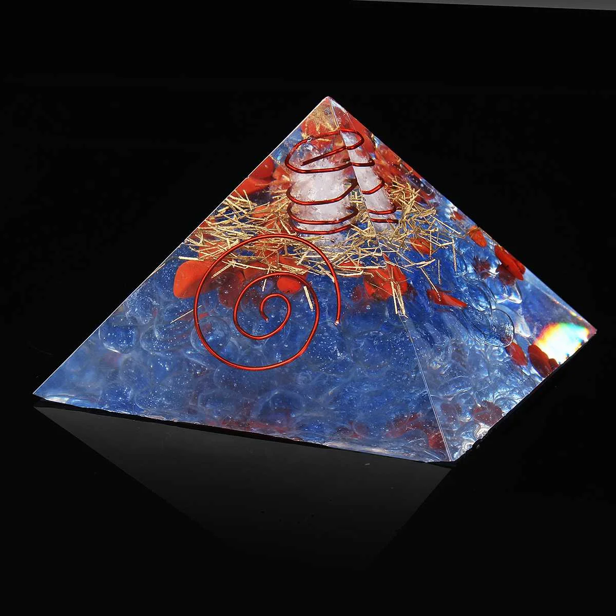 65x65x55 мм розовый синий фиолетовый камень прозрачный кристалл ТОЧКА Orgone пирамида, Исцеление Рейки энергетическая Пирамида балансировка духовная терапия - Цвет: 3