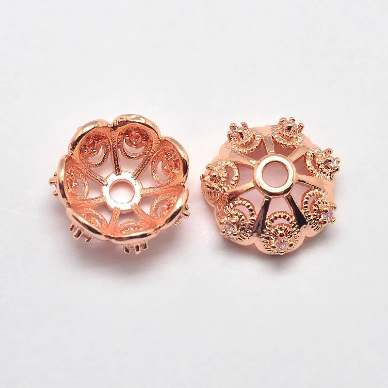 

2019 New Diy Jewelry Handmade, Environmental Real Gold Plating Electroplating with Zirconium Copper Bead Caps DIY Accessories