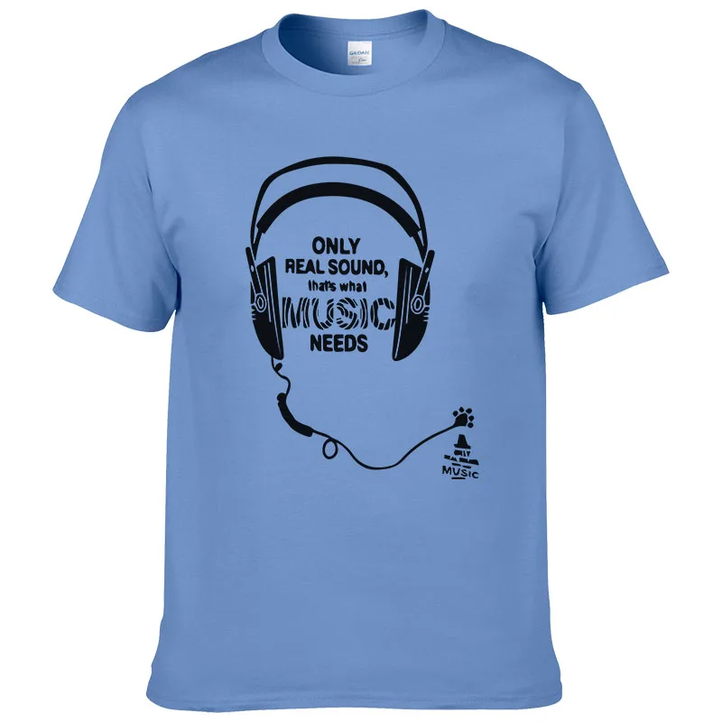 2018 Summer Men T Shirts Fashion 2017 Headset Music Printed Casual Shirt Brand T-shirt Cotton Cool Tees Tops Homme | Мужская одежда