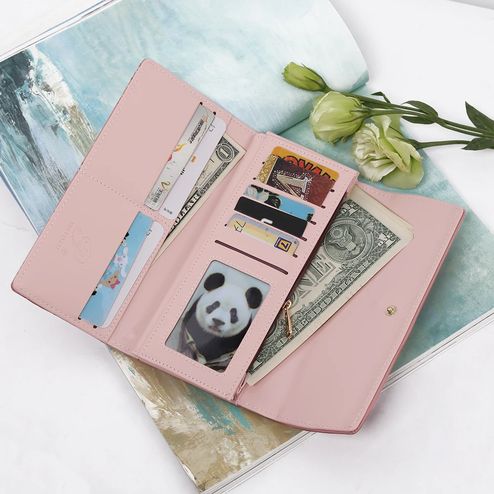 2019 цветочный кожаный женский кошелек женские длинные портативные