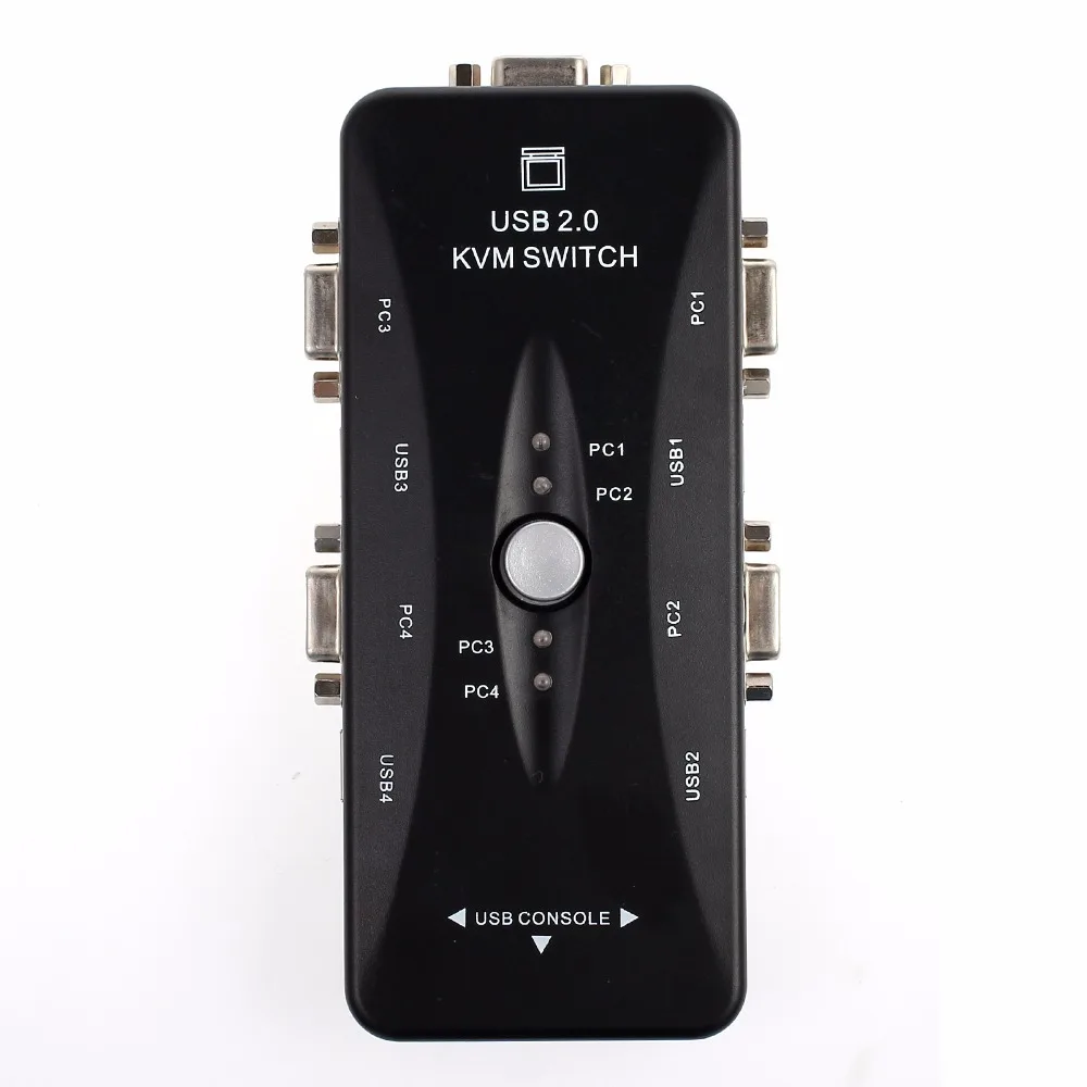 Постер 2 0 KVM переключатель USB VGA сплиттер коробка концентратор адаптер 4 порта