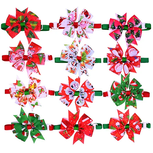 60pcs 60/120 шт. Рождественский питомец щенок собака кошка галстуки/регулируемый галстук-бабочка Галстуки для собак собаки аксессуары для животных принадлежности - Цвет: 60pcs