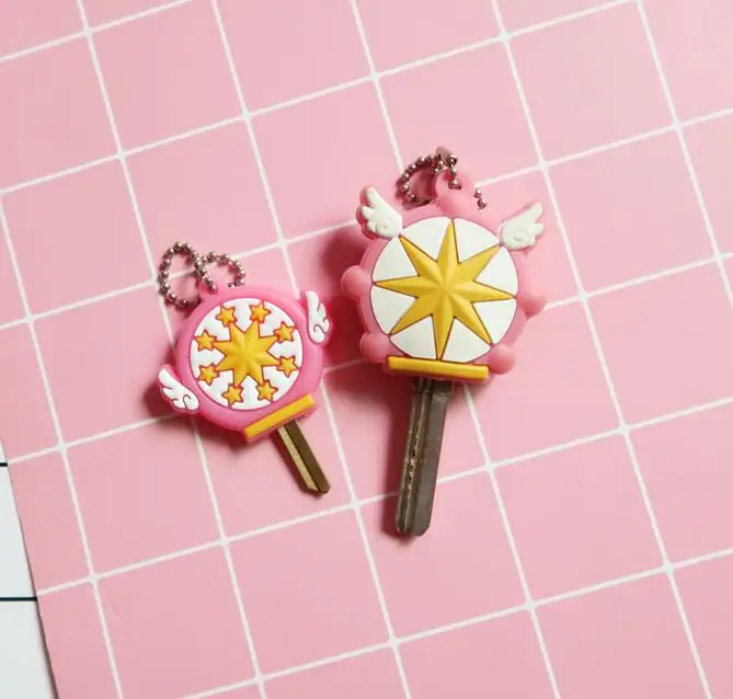 Японские Аниме Kinomoto Сейлор Мун чехол для ключей Kawaii мультфильм брелки силиконовые крышки для ключей Косплей брелок резиновый мопс