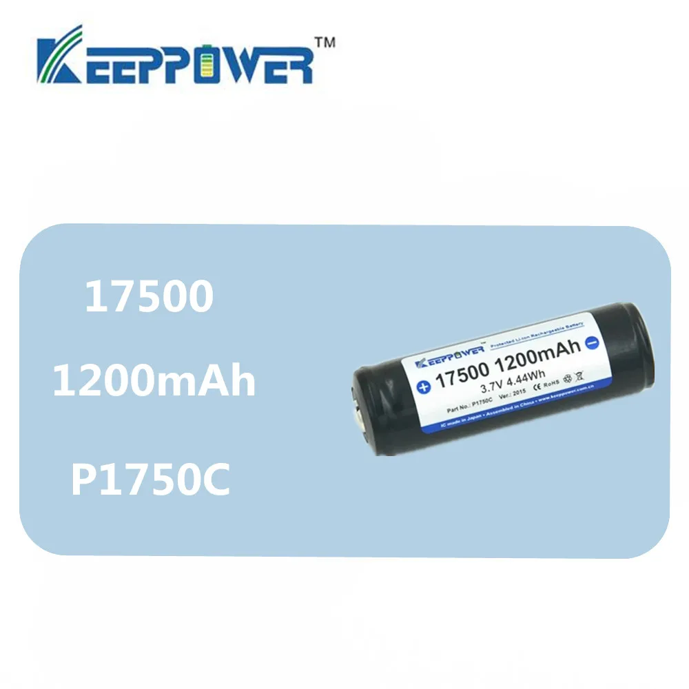 1 шт. Keeppower 17500 аккумуляторы 1200 мАч 3 7 в P1750C Втч защищенная перезаряжаемая литий