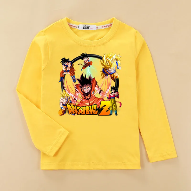 3D Гоку мультфильм Dragon Ball футболка для мальчиков г. Осенняя повседневная детская одежда с длинными рукавами футболки из хлопка для маленьких мальчиков - Цвет: Yellow1
