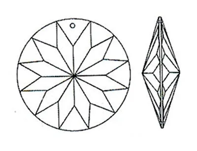 45 мм прозрачный кристалл Prism ДИСК Ясно Suncatcher фэн-шуй в одно отверстие