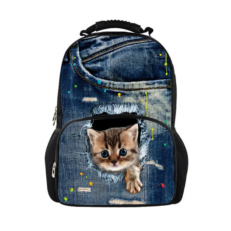 Дизайнерские мужские рюкзаки 2017 черный рюкзак для ноутбука с принтом мопса в