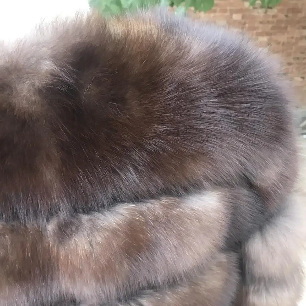 2019 55 см Женская теплая шуба из натурального Лисьего меха короткая приталенная