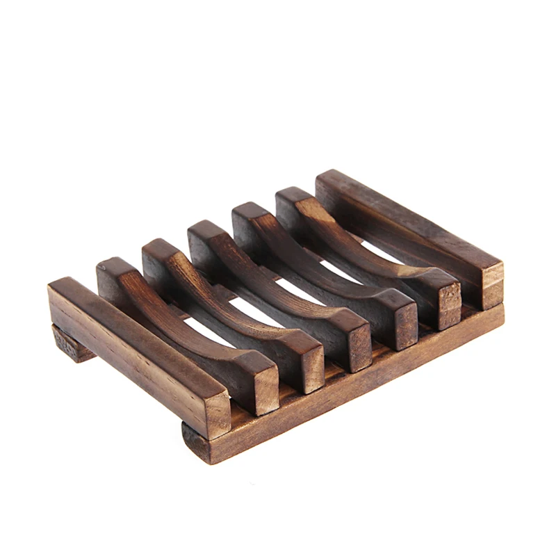 

Natural Wood Soap Dish Holder Bath Shower Plate Box Home Wash Bathroom