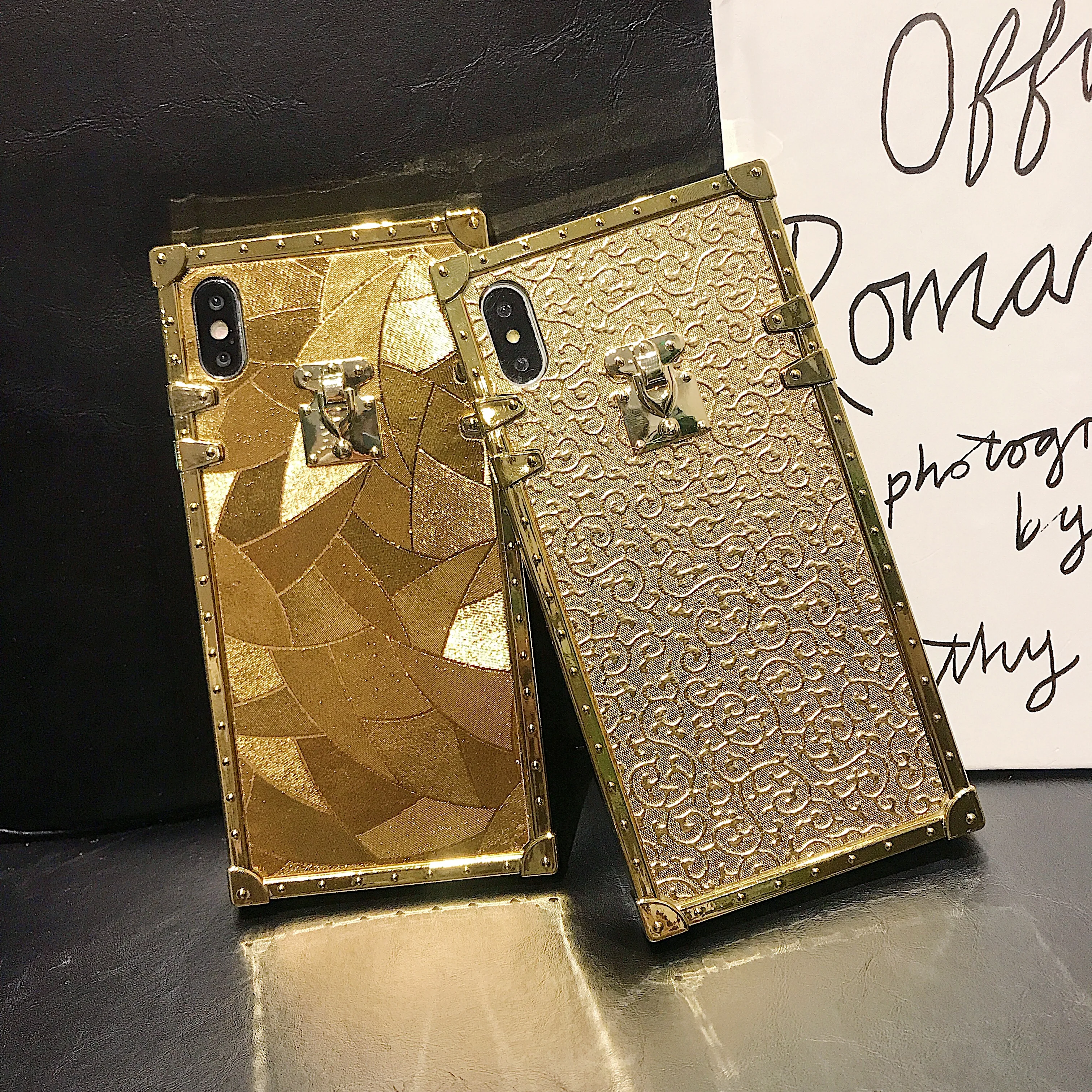 Чехол для iPhone 12 Pro Max Mini 11 Xr Xs X 6S 7 8 Plus роскошный квадратный металлический блестящий