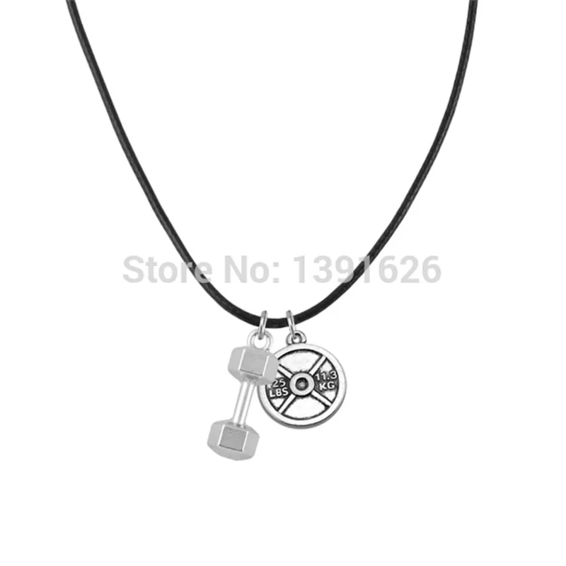 Новые 30 Шт./лот Старинное Серебро Старинные Кулон Гантели Фитнес DIY Корея Воск