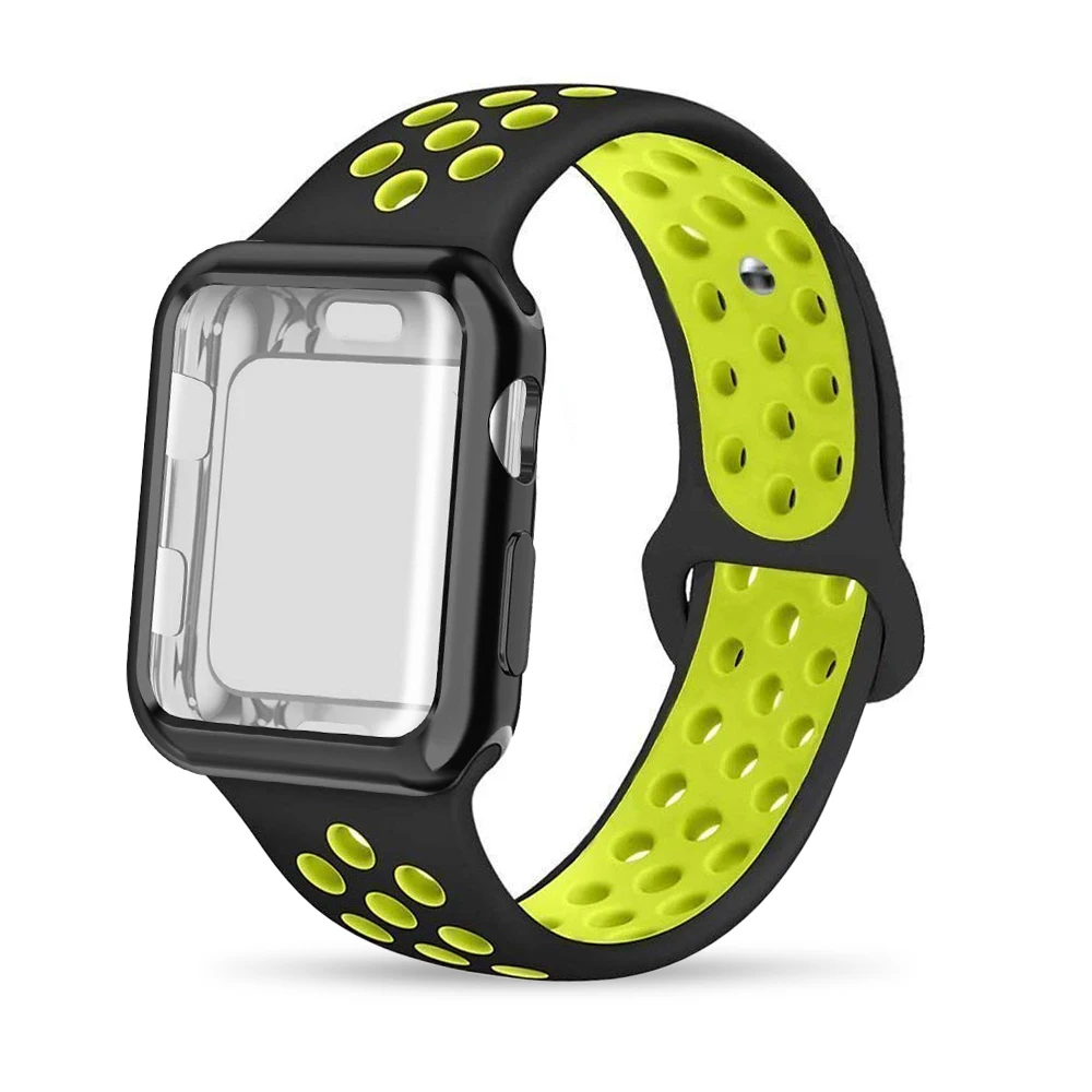 Спортивный ремешок для Apple Watch 38 мм 42 серии 1/2/3 двойные Цвет силиконовые
