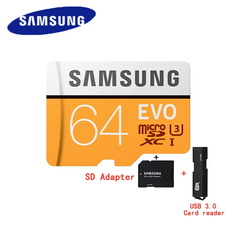 Оригинальная карта памяти SAMSUNG EVO 64 Гб U3 16 Гб класс 10 Micro SD карта 32 Гб microSD UHS-I TF карта 128 ГБ cartao de memoria - Емкость: 64G Y-APB-C307