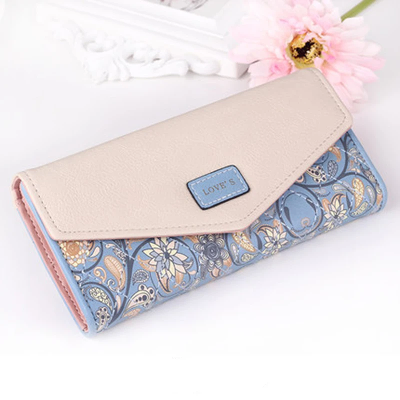 Blue Кошелек для женщин, кошельки, брендовый кошелек, цена в долларах, дизайнерские кошельки с принтом, держатель для карт, сумка для монет, женский клатч - Цвет: Blue