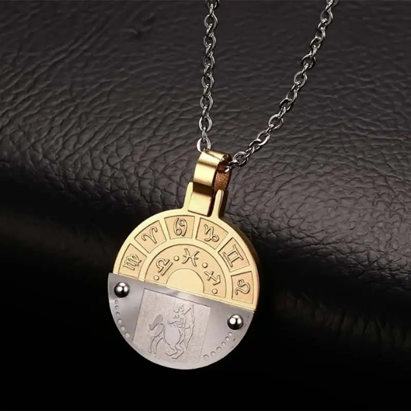 Овен Кулон Цепочки и ожерелья s Нержавеющая сталь Круглый 12 Созвездие серии