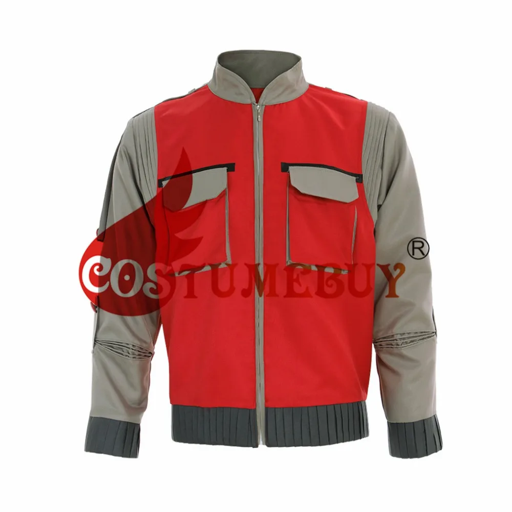 CostumeBuy фильм Назад в будущее Марти Макфлай красная куртка стоимость костюм Взрослый Косплей Костюм Топ L920