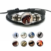 fashion horse bracelet men women braided pu leather bracelet horse jewelry gift for boyfriends valentines day gifts dropshipping
