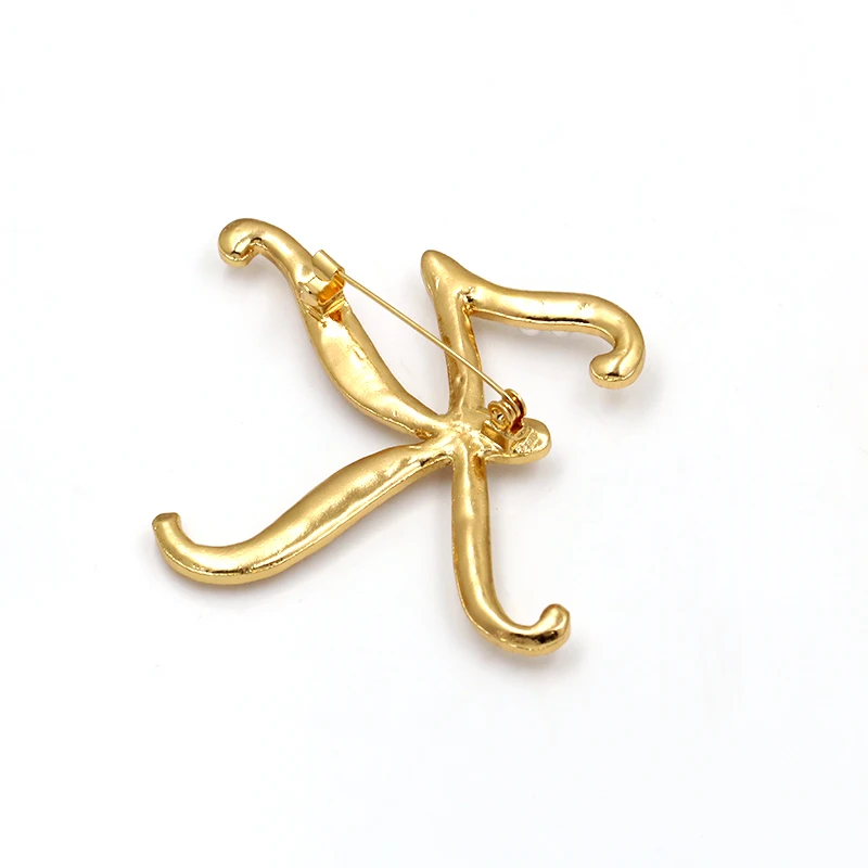 Женская Брошь с буквами алфавита металлическая брошь искусственным жемчугом