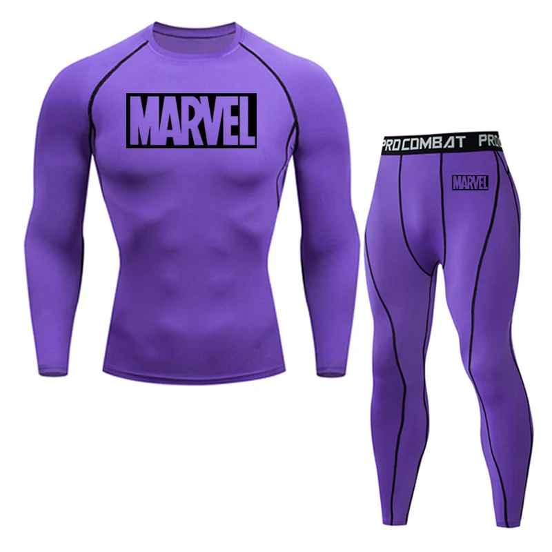 2-piece set 4XL компрессионные для ММА ны спортивный костюм для мужчин s спортивный костюм для бега Rashgard комплект для бега Мужская спортивная одежда мужские Фитнес Тренировочные утягивающие - Цвет: 2-piece set