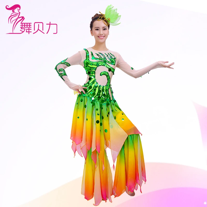 Костюм китайского народного танца платье в виде рыбы танцевальная одежда