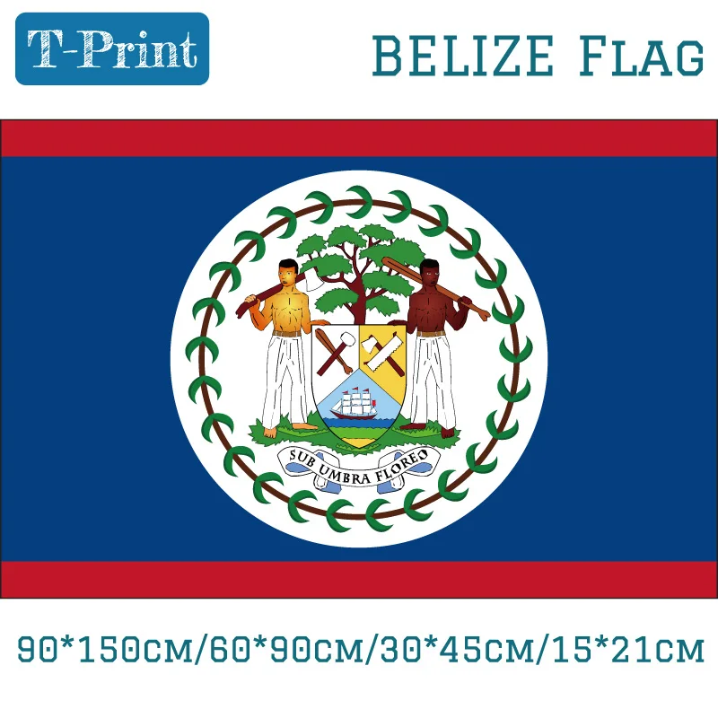 

Belize 15*21cm 90*150cm 60*90cm 30*45cm Car Flag National Flag 3x5ft Digital Print Brass Grommets