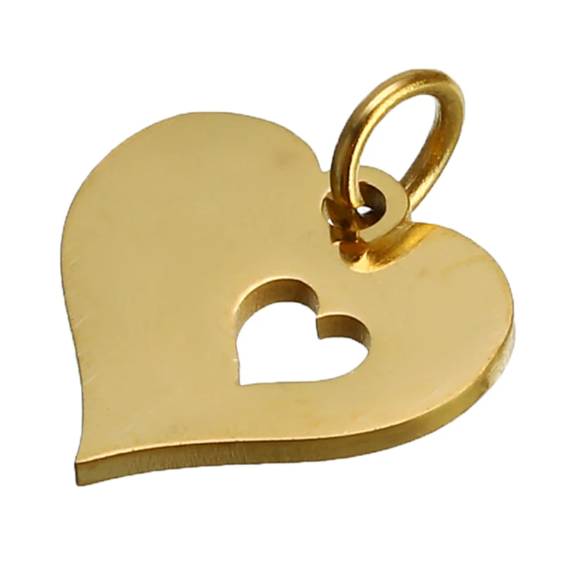 5 шт./компл. подвески в виде сердца из нержавеющей стали ожерелье браслет DIY