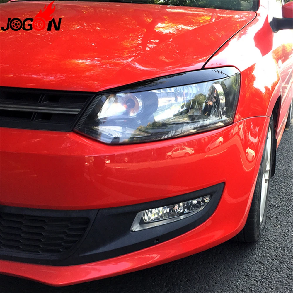 Черный для Фольксваген Поло Mk5 6R 6C 2011- автомобильный головной светильник, головной светильник, светильник для век, наклейки для бровей, аксессуары для отделки