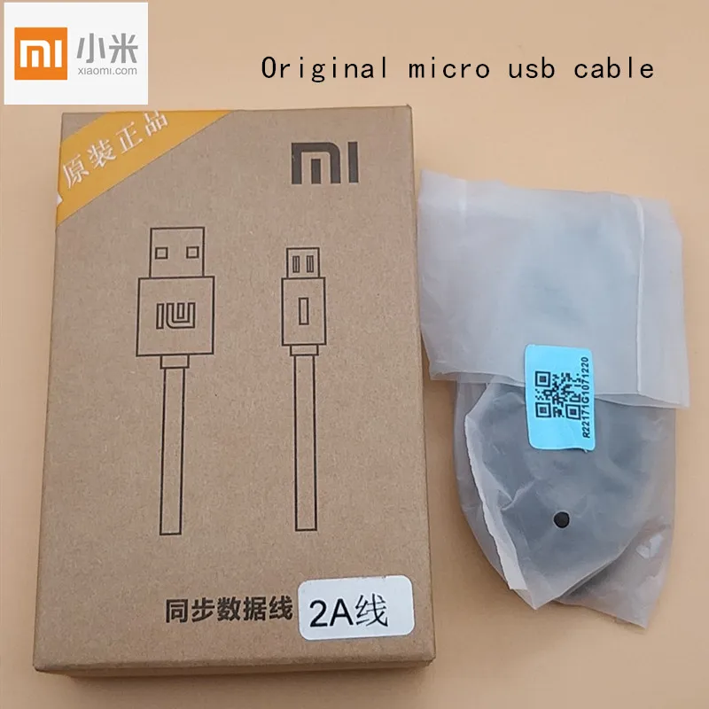 Оригинальный xiaomi redmi note 6 pro зарядный кабель 100 см Черный micro usb для 5 4 6a 5a 4x s2