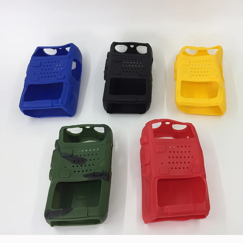 2PC Silicone Rubber Cover bumper BAOFENG UV-5R Case For Two Way Radio Baofeng UV 5R UV-5RA UV-5RE Walkie Talkie uv5r Accessories | Мобильные