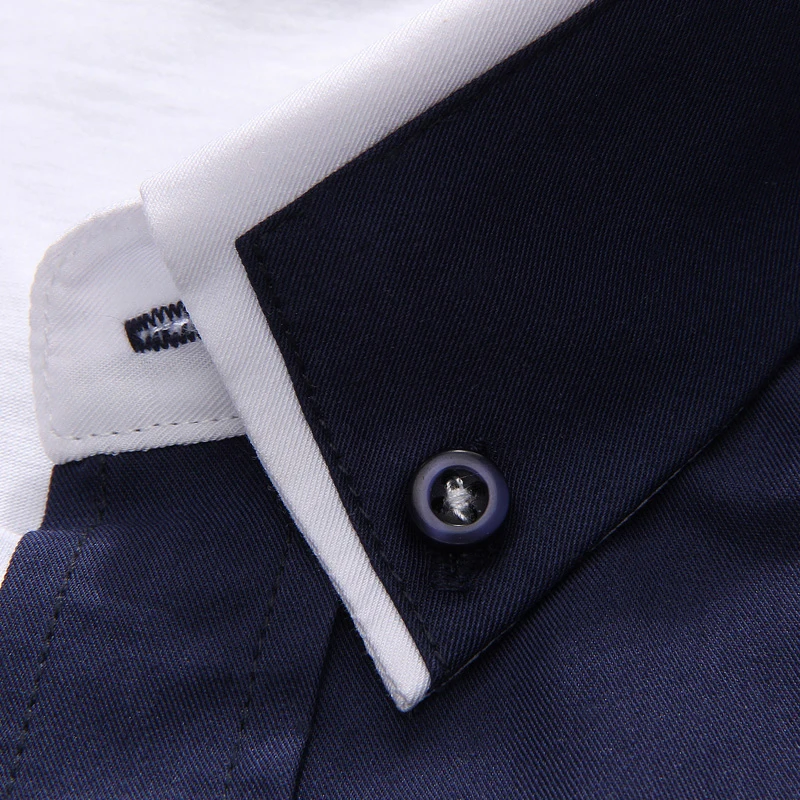 Мужская рубашка с коротким рукавом Повседневная приталенная в стиле пэчворк 5