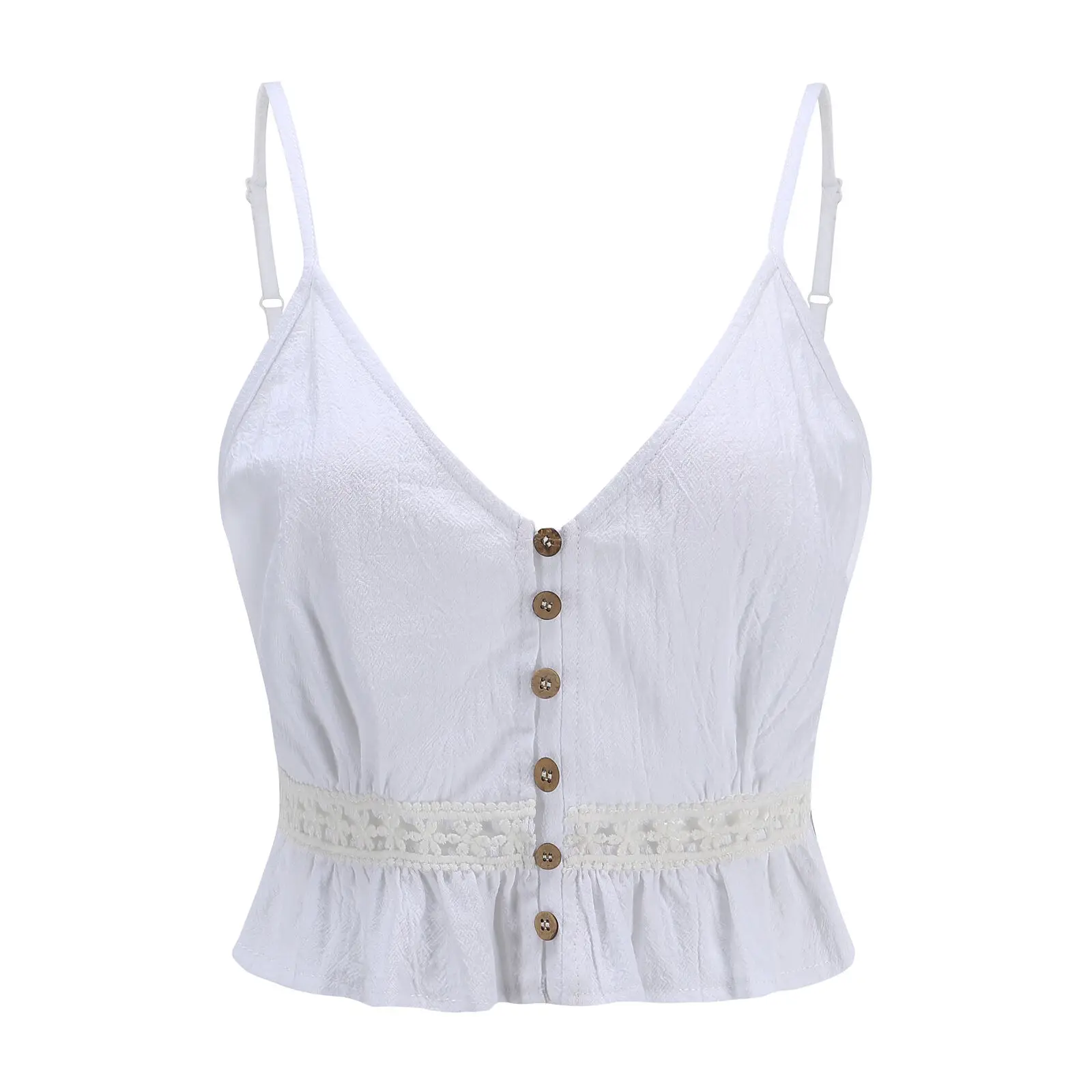 Женский топ на бретельках однотонный без рукавов | Женская одежда